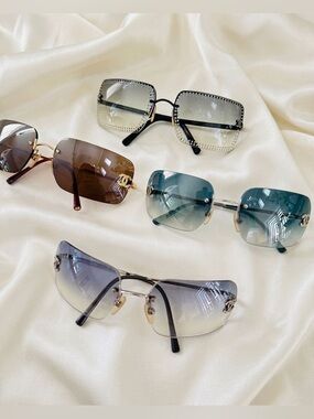 VINTAGE RARE 🌟 AUTHENTIC CHANEL RIMLESS SUNGLASSES